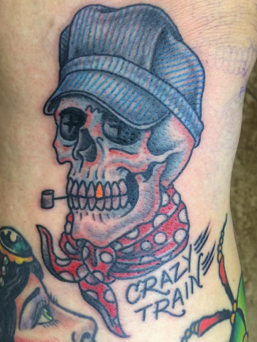 Dave Woodard tattoo old school skull