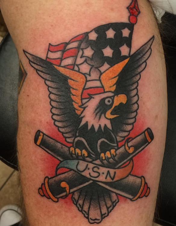 Dave Woodard tattoo eagle old school