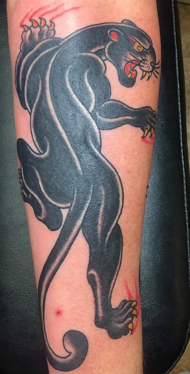 Dave Woodard tattoo panther old school