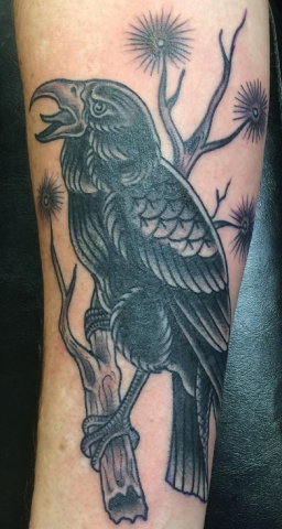Dave Woodard tattoo raven