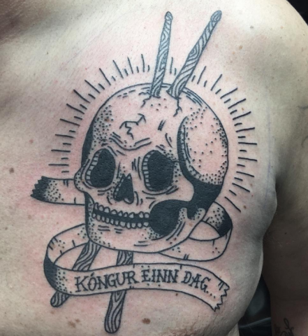 Chip Baskin tattoo skull