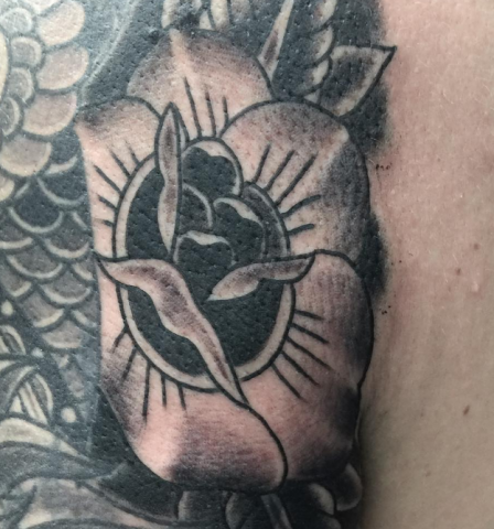 Chip Baskin tattoo  flower