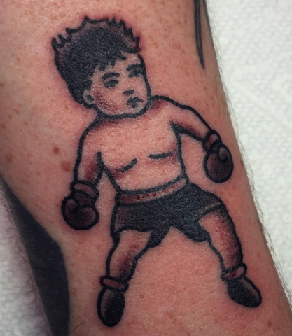 Andy Perez tattoo boxer old school