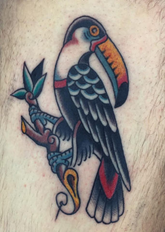 Andy Perez tattoo bird old school