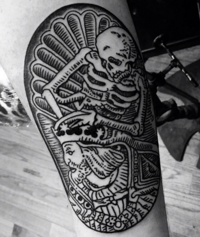 Buffy Ino Kua tattoo skeleton king