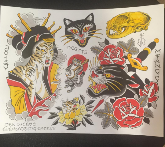 Ben Cheese Ltd Tattoo flash drawing