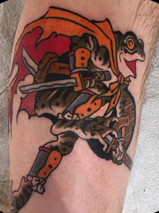 Ben Cheese Ltd Tattoo frog fighter warror hero