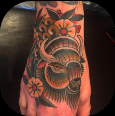 Ben Cheese Ltd Tattoo bull neo traditional hand