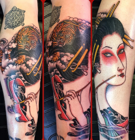 Dave Regan tattoo oriental japanese geisha