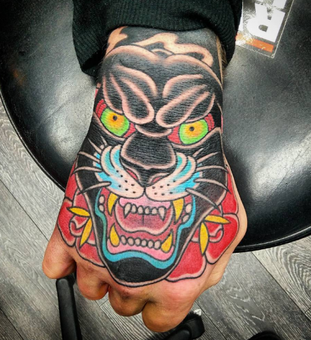 Jonas Willy tattoo old school panther