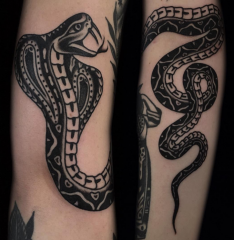 Austin Maples Idle Hand Tattoo snake old school
