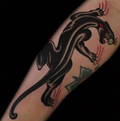 Austin Maples Idle Hand Tattoo panther old school