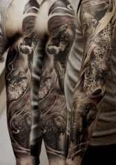 Pedro Leon Studio 73 Tattoo black n grey realism